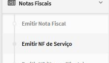 Menu Emitir NF de Serviço